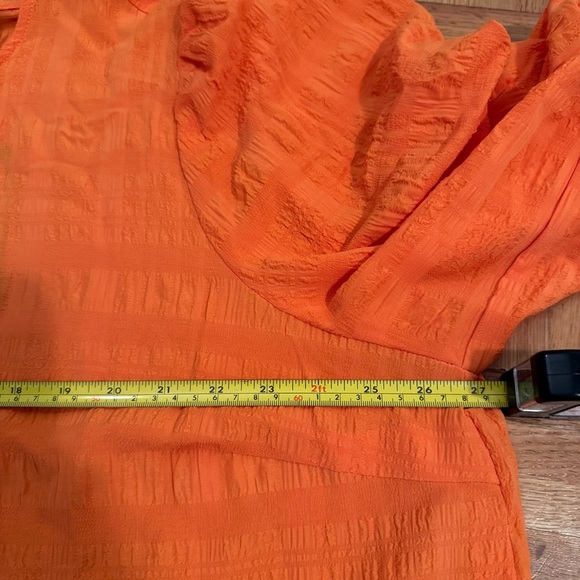 Vero Moda Curve NWT Orange Ruffled Hem 3/4 Bishop Sleeves women’s 20 Dress - Picture 6 of 10